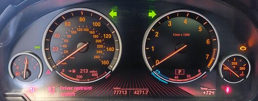 2011-2014 BMW 528i 535i 550i 640i 650i 740i 750i 760i X3 SPEEDOMETER GAUGE 77k