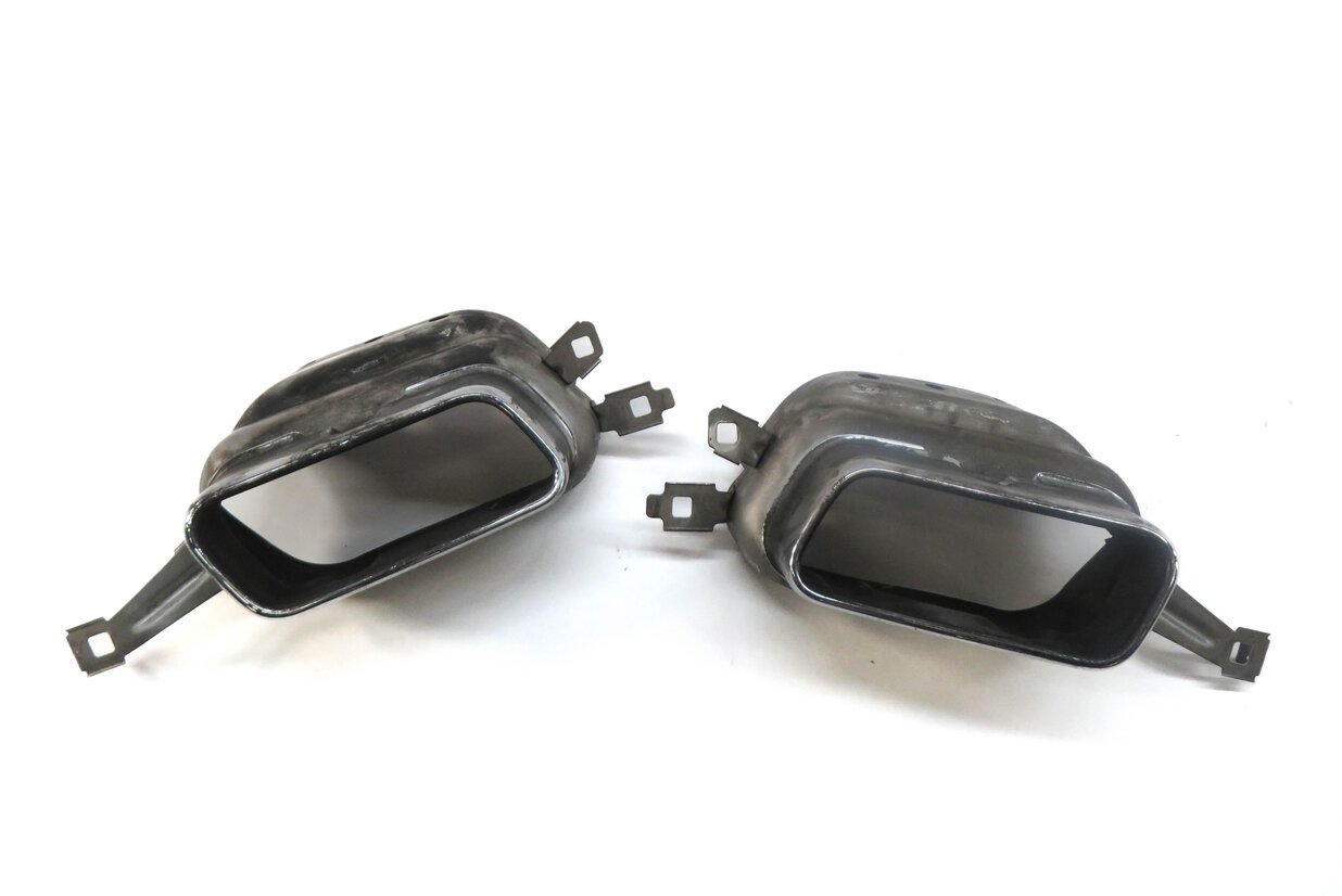 2013 BMW 740i LEFT & RIGHT (F01 F02) METAL EXHAUST MUFFLER TIP SET-2