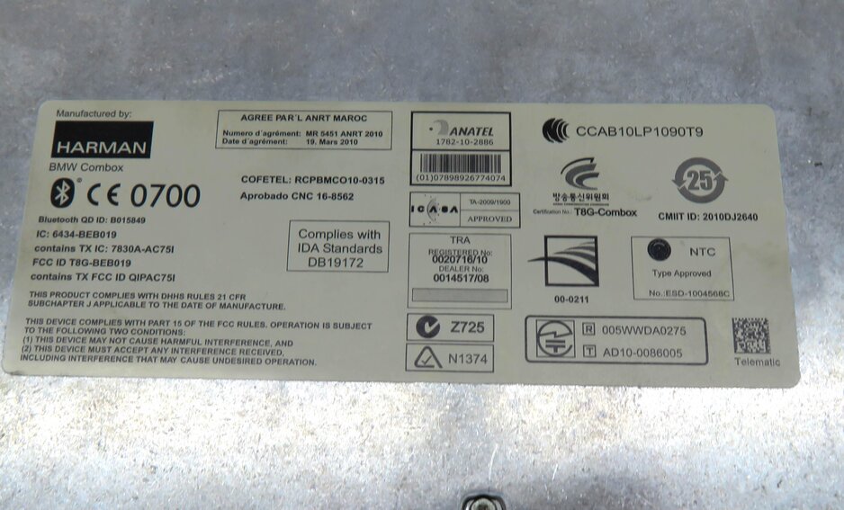 Thumbnail 4: 2012 BMW 740Li (F01) BLUETOOTH TELEMATIC CELL PHONE COMBOX COMMUNICATION MODULE