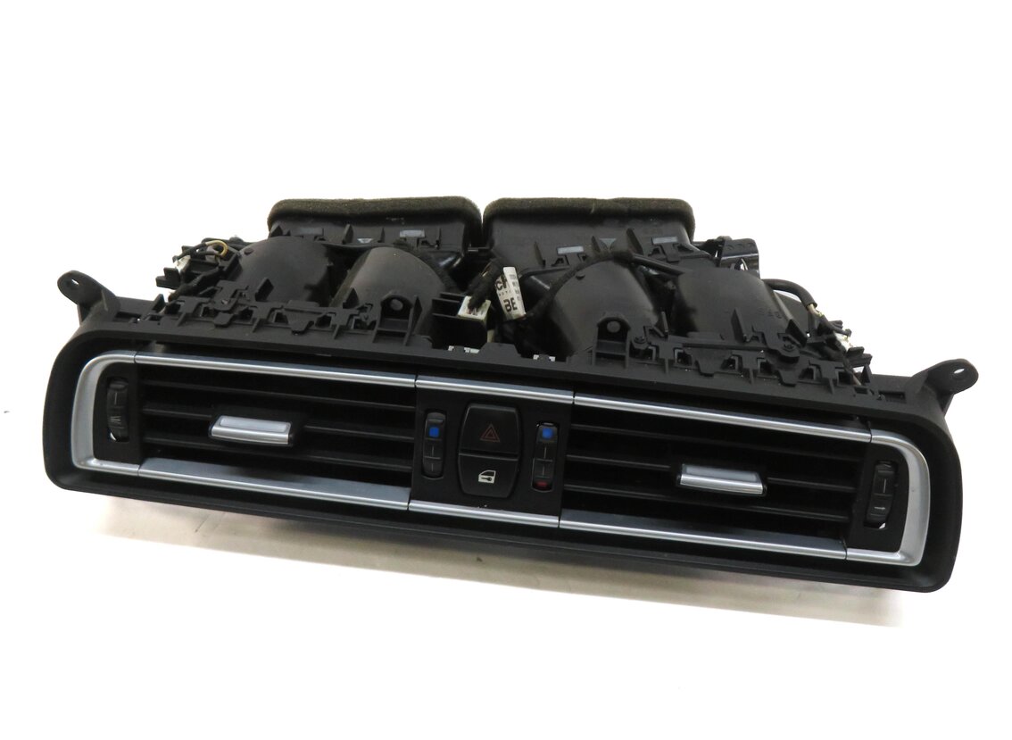 2012 BMW 740Li (F01) FRONT CENTER DASH A/C HEATER DUAL AIR VENT (BLACK & SILVER)
