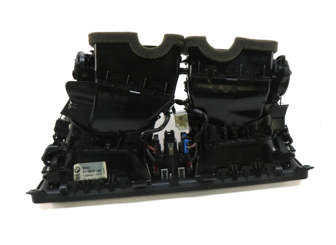 Thumbnail 4: 2012 BMW 740Li (F01) FRONT CENTER DASH A/C HEATER DUAL AIR VENT (BLACK & SILVER)