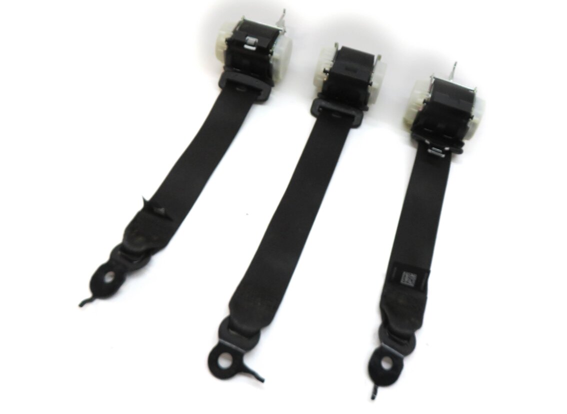 2012 BMW 740Li (F01) REAR LEFT RIGHT CENTER SEATBELT RETRACTOR SET/3 (BLACK)