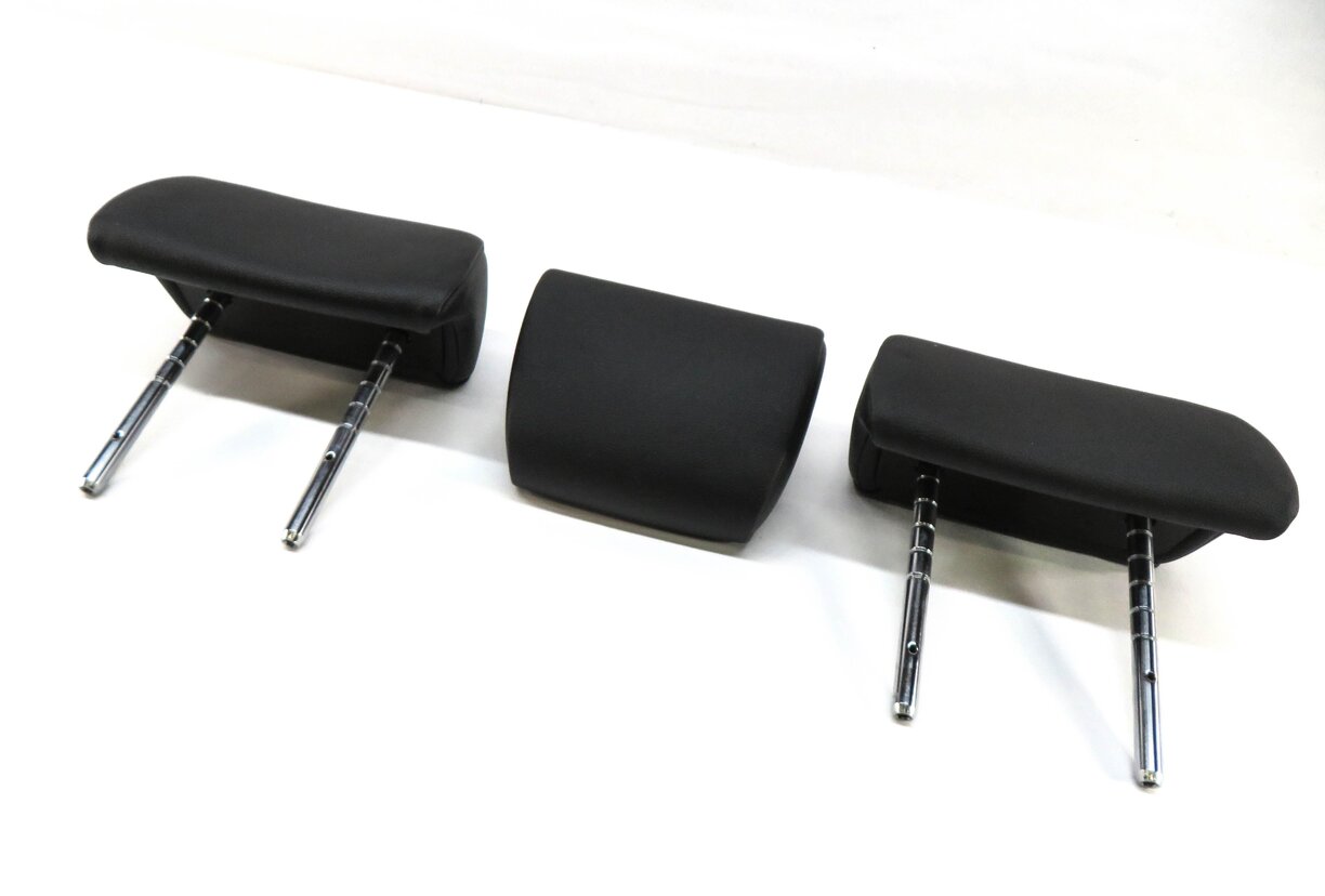 2012 BMW 740Li F01 REAR LEFT RIGHT CENTER HEADREST SET/3 (BLACK DAKOTA LEATHER)