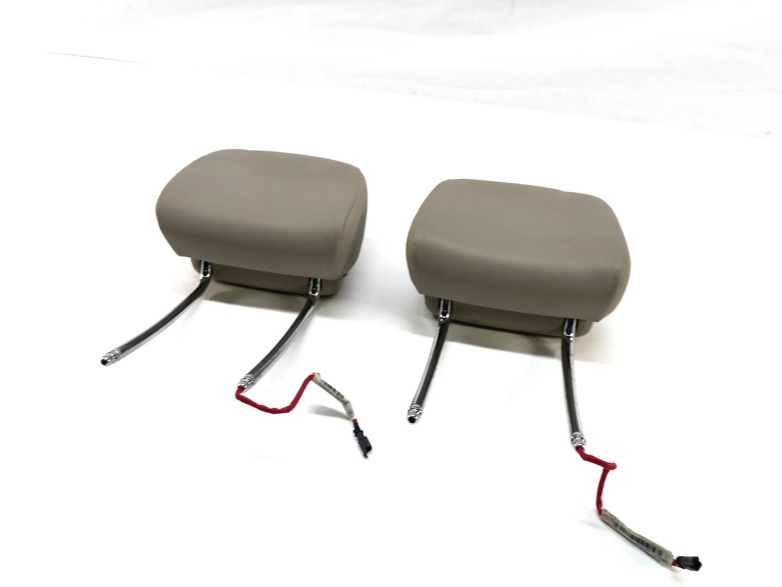 2012 BMW X5 (E70) FRONT LEFT & RIGHT SEAT HEADREST SET (OYSTER LEATHER LUCX)