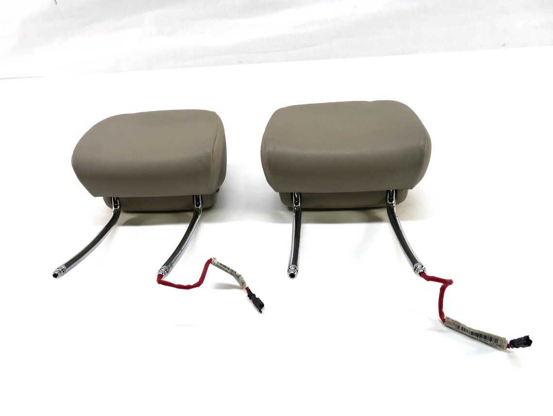 Thumbnail 2: 2012 BMW X5 (E70) FRONT LEFT & RIGHT SEAT HEADREST SET (OYSTER LEATHER LUCX)