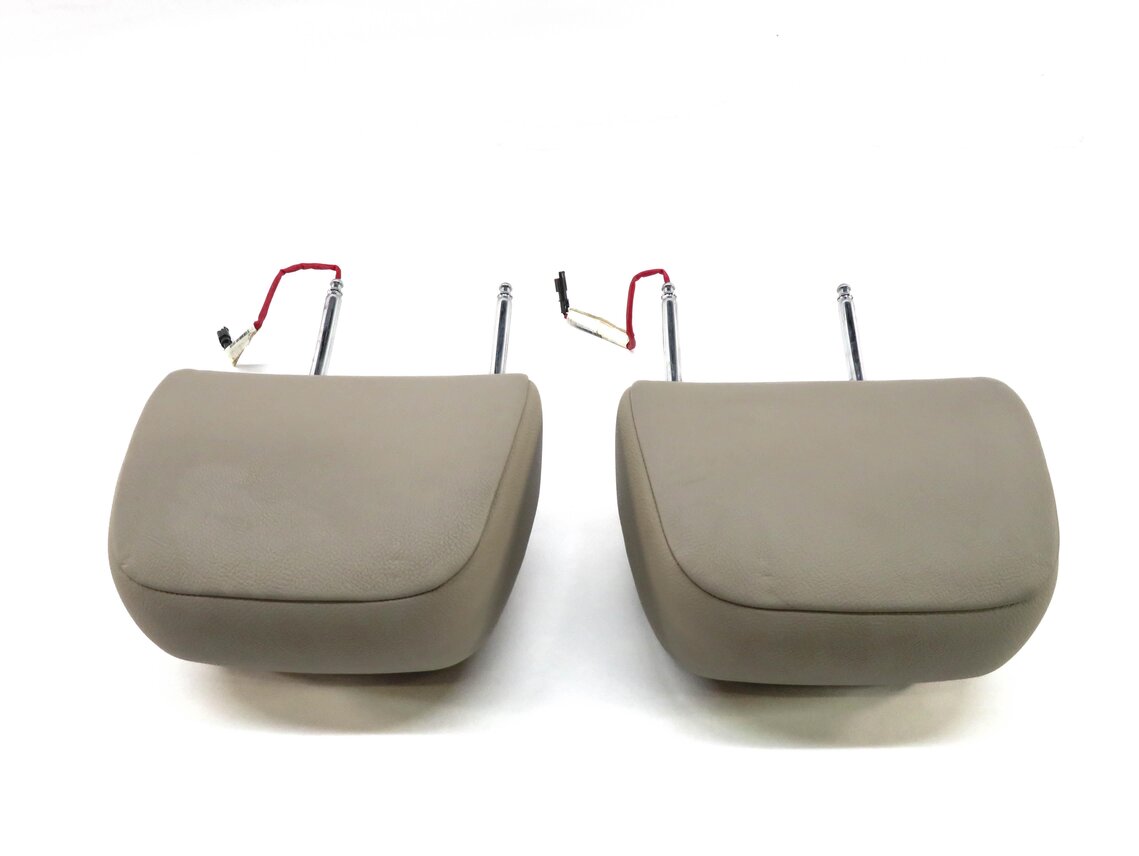 Thumbnail 3: 2012 BMW X5 (E70) FRONT LEFT & RIGHT SEAT HEADREST SET (OYSTER LEATHER LUCX)
