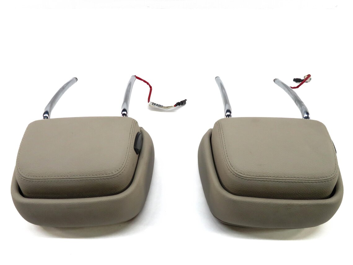 Thumbnail 4: 2012 BMW X5 (E70) FRONT LEFT & RIGHT SEAT HEADREST SET (OYSTER LEATHER LUCX)