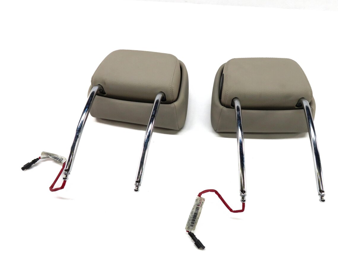 Thumbnail 5: 2012 BMW X5 (E70) FRONT LEFT & RIGHT SEAT HEADREST SET (OYSTER LEATHER LUCX)
