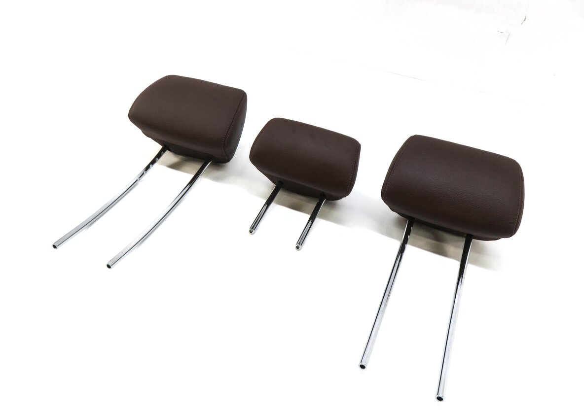 2010 MERCEDES E350 (W212) REAR LEFT CENTER RIGHT SEAT HEADREST SET (BROWN 254A)