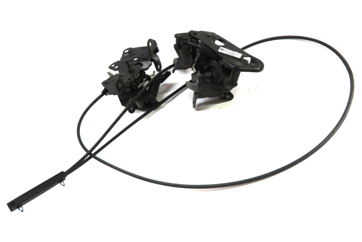 Thumbnail 2: 2013 BMW 750i (F01) FRONT LEFT & RIGHT LOWER HOOD LOCK LATCH SET w/ CABLE