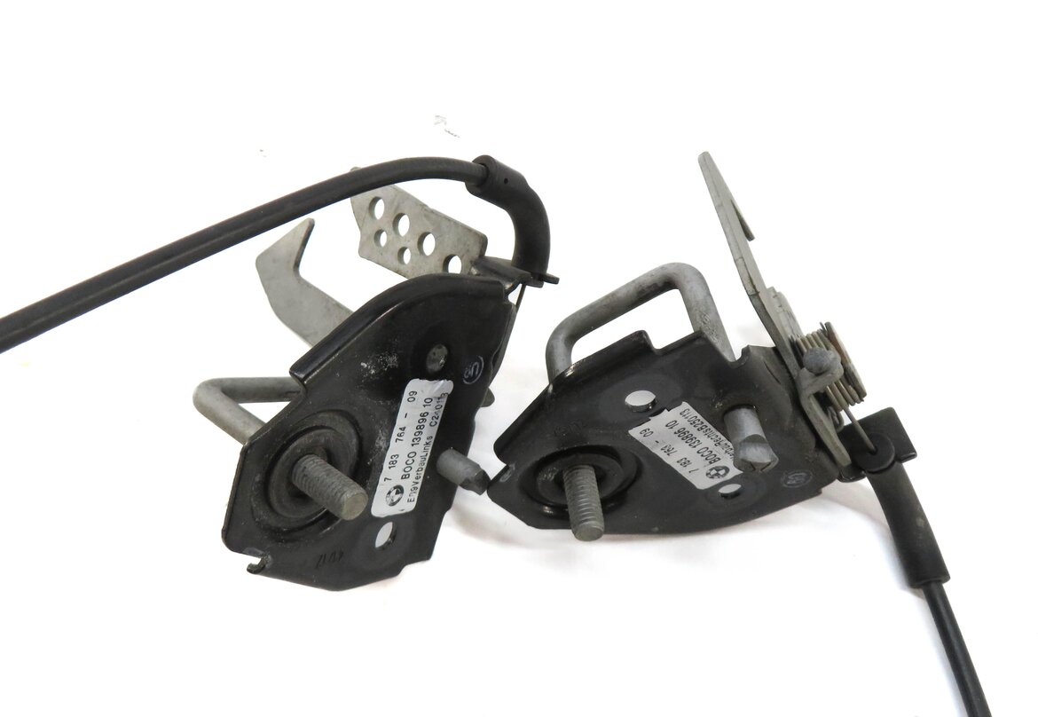 Thumbnail 5: 2013 BMW 750i (F01) FRONT HOOD SAFETY LATCH CATCH HOOK SET w/ RELEASE LEVER
