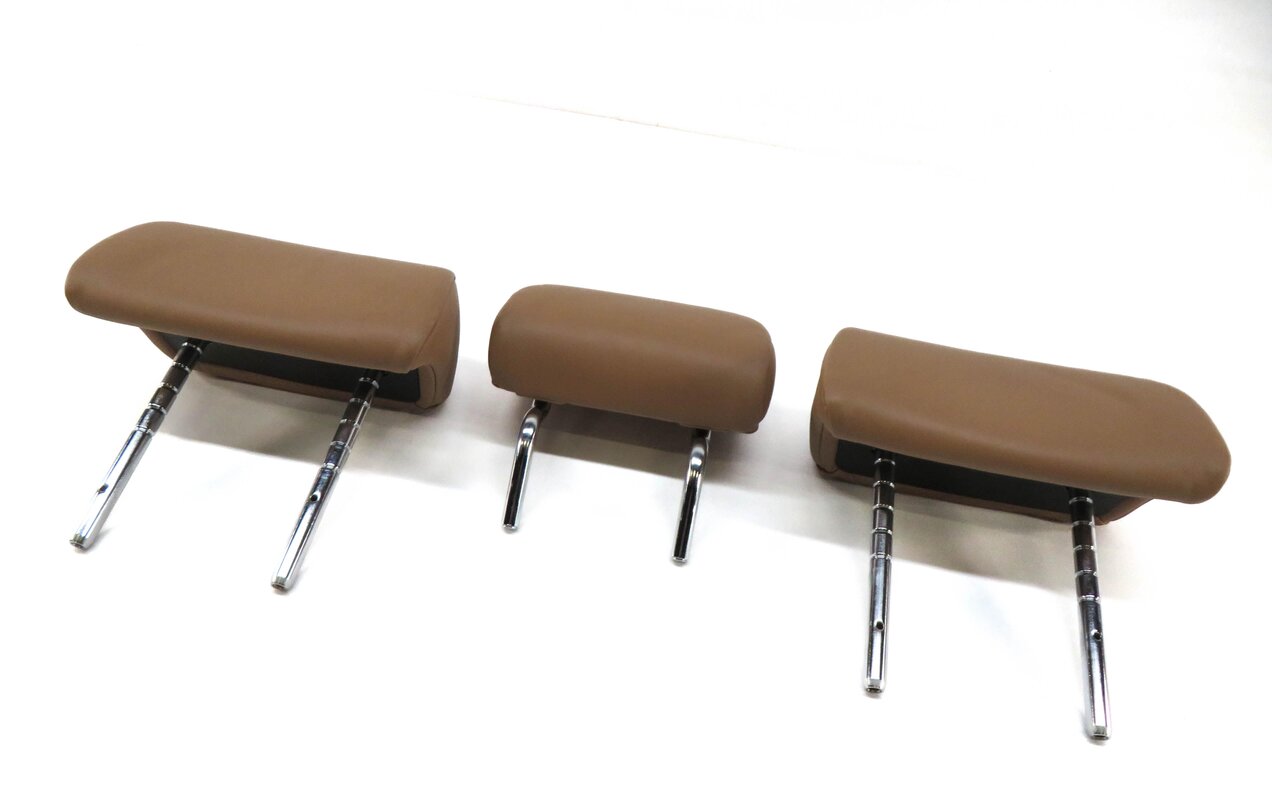 2013 BMW 750i (F01) REAR SEAT LEFT CENTER RIGHT HEADREST SET (SADDLE BROWN)