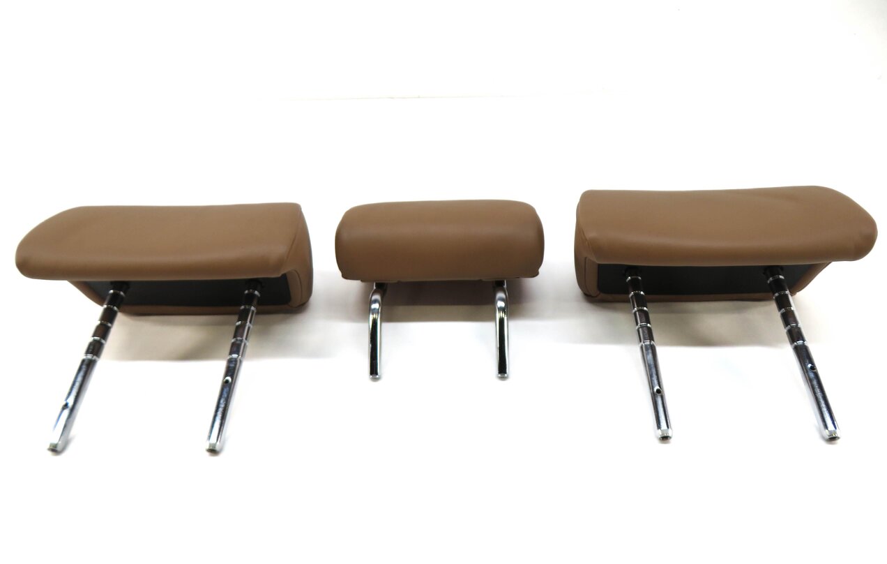 Thumbnail 2: 2013 BMW 750i (F01) REAR SEAT LEFT CENTER RIGHT HEADREST SET (SADDLE BROWN)