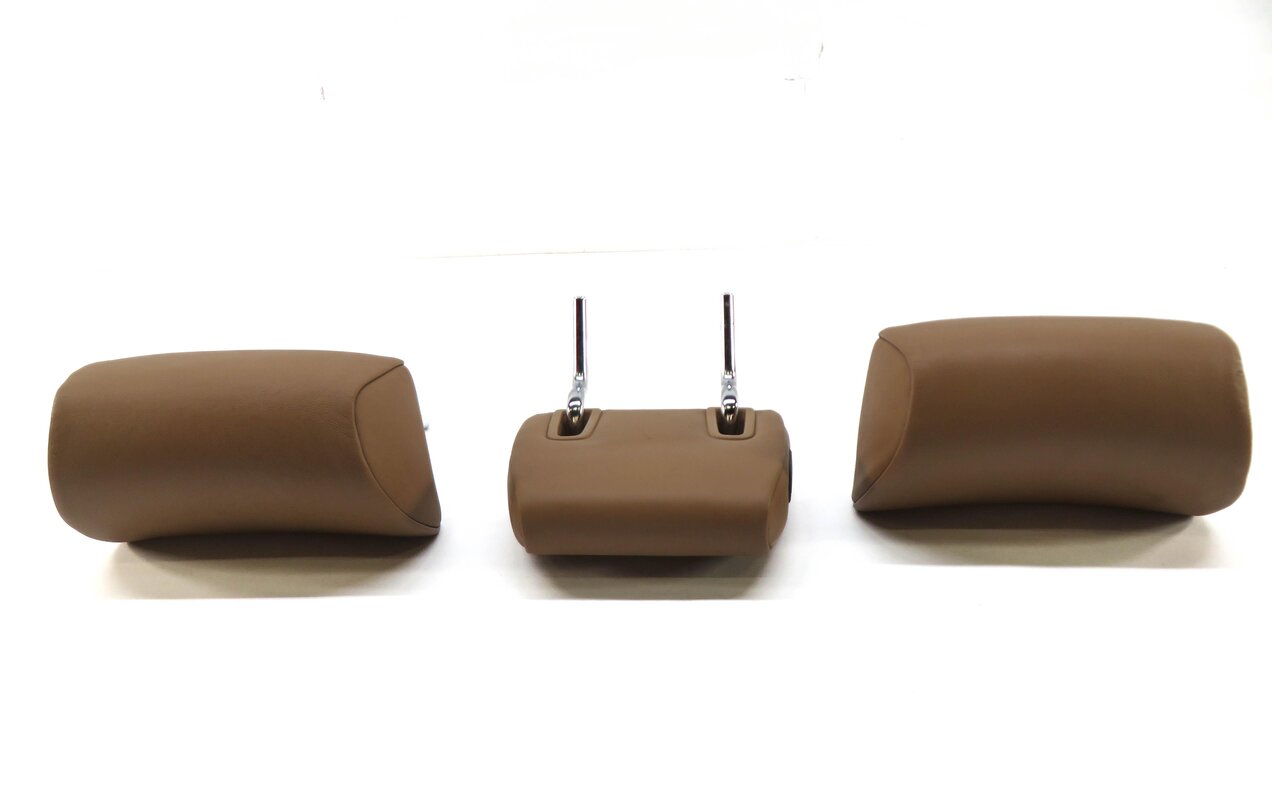 Thumbnail 4: 2013 BMW 750i (F01) REAR SEAT LEFT CENTER RIGHT HEADREST SET (SADDLE BROWN)