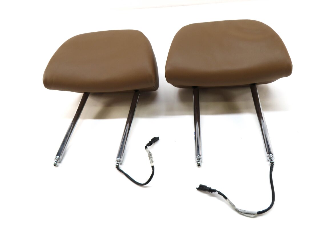 Thumbnail 2: 2013 BMW 750i (F01) FRONT LEFT & RIGHT SEAT HEADREST SET (SADDLE BROWN LEATHER)