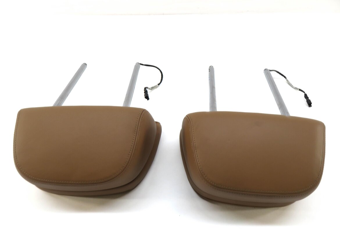 Thumbnail 4: 2013 BMW 750i (F01) FRONT LEFT & RIGHT SEAT HEADREST SET (SADDLE BROWN LEATHER)
