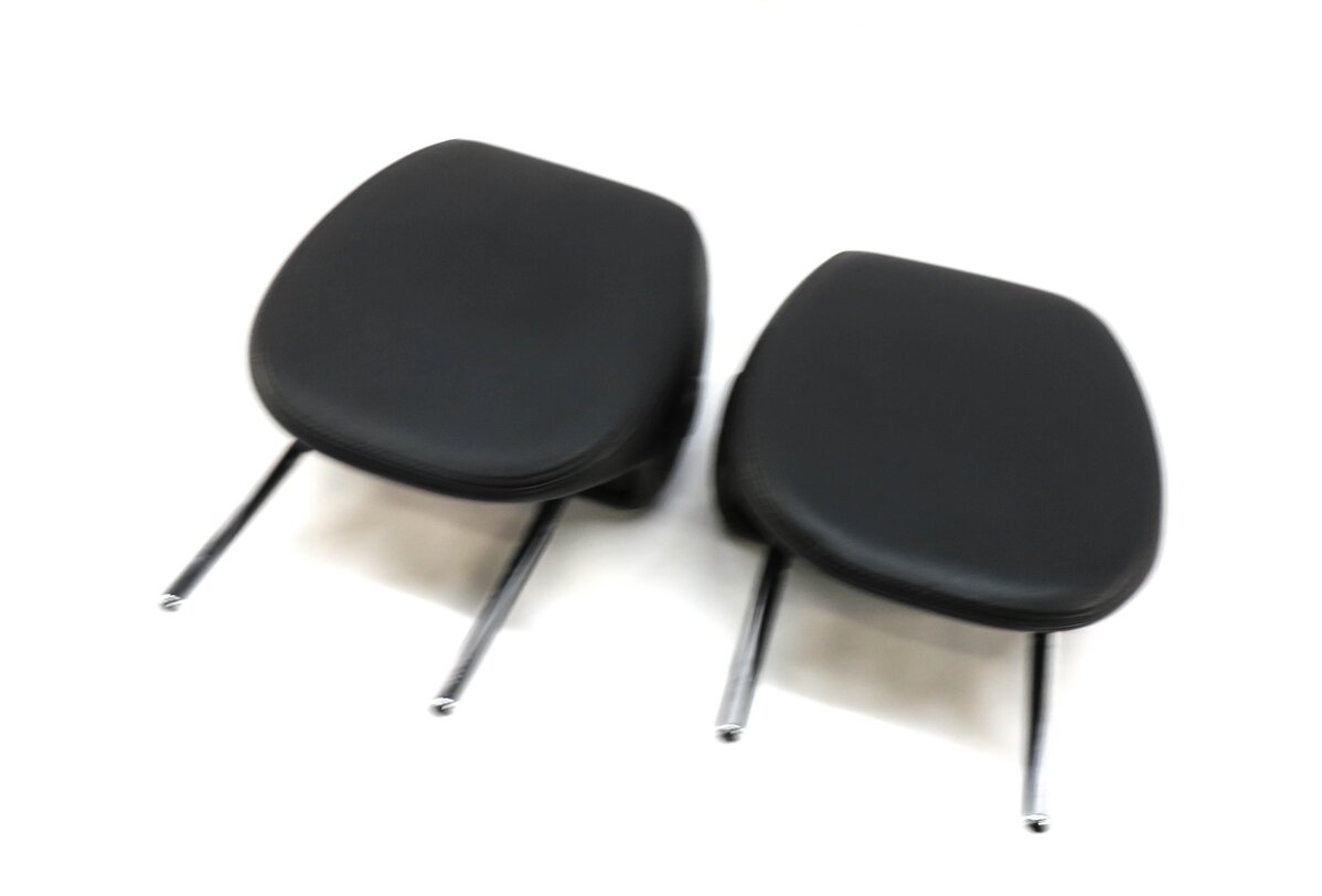2004 PORSCHE CAYENNE (955) FRONT LEFT & RIGHT SEAT HEADREST SET (BLACK LEATHER)