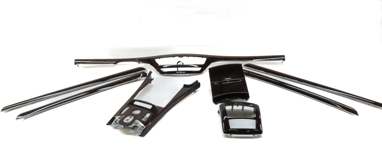Thumbnail 1: 2010 MERCEDES S400 (W221) DASH DOOR CONSOLE WOOD GRAIN TRIM SET (WALNUT WOOD)