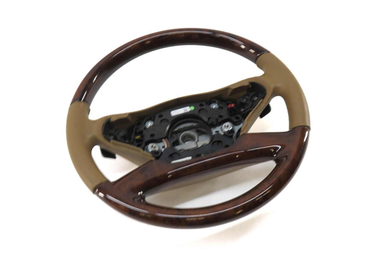 10-14 MERCEDES CL-CLASS S400 (C216 W221) 4-SPOKE STEERNG WHEEL (BEIGE WALNUT)