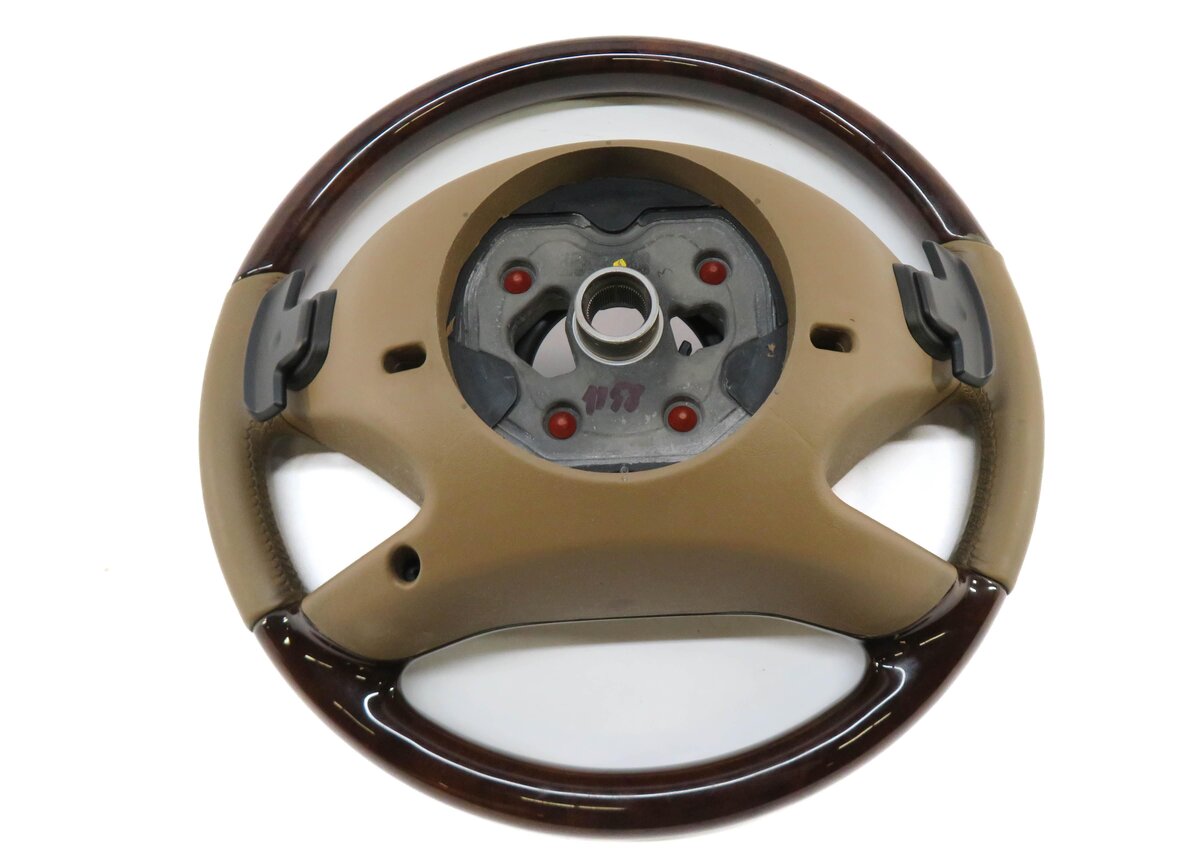 Thumbnail 4: 10-14 MERCEDES CL-CLASS S400 (C216 W221) 4-SPOKE STEERNG WHEEL (BEIGE WALNUT)