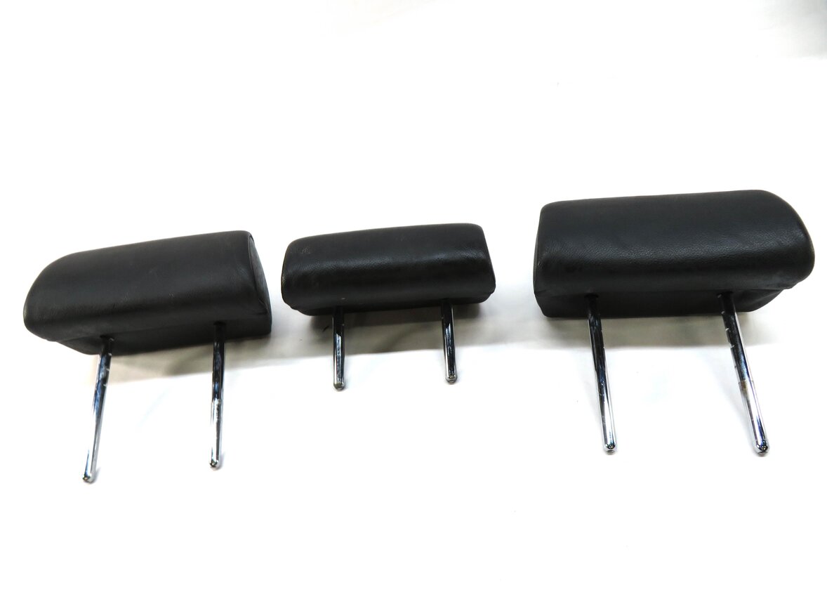 07 BMW X5 (E70) LEFT CENTER RIGHT REAR 2nd SECOND ROW SEAT HEADREST SET (BLACK)
