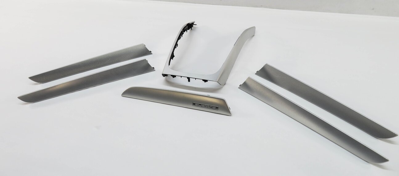 2012 AUDI A4 (B8 8K) DASH DOOR CONSOLE ALUMINUM FISH SCALE TRIM PANEL SET