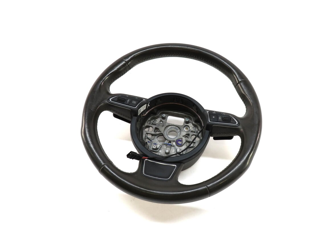 12-18 AUDI A6 A7 S6 S7 RS7 (C7 4G8) 3-SPOKE STEERING WHEEL w/ PADDLES (BROWN)