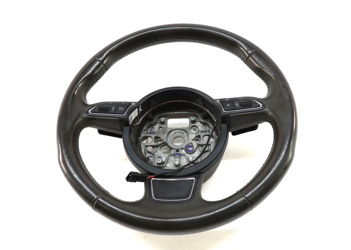 Thumbnail 4: 12-18 AUDI A6 A7 S6 S7 RS7 (C7 4G8) 3-SPOKE STEERING WHEEL w/ PADDLES (BROWN)