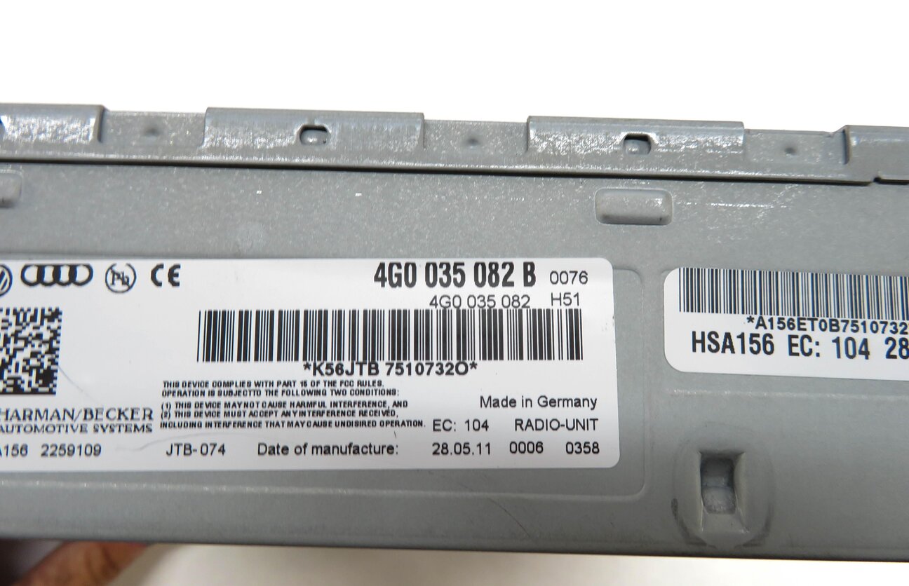 Thumbnail 4: 2012 AUDI A7 (C7 4G8) AM/FM RADIO STEREO RECEIVER CONTROL MODULE (HARMAN BECKER)