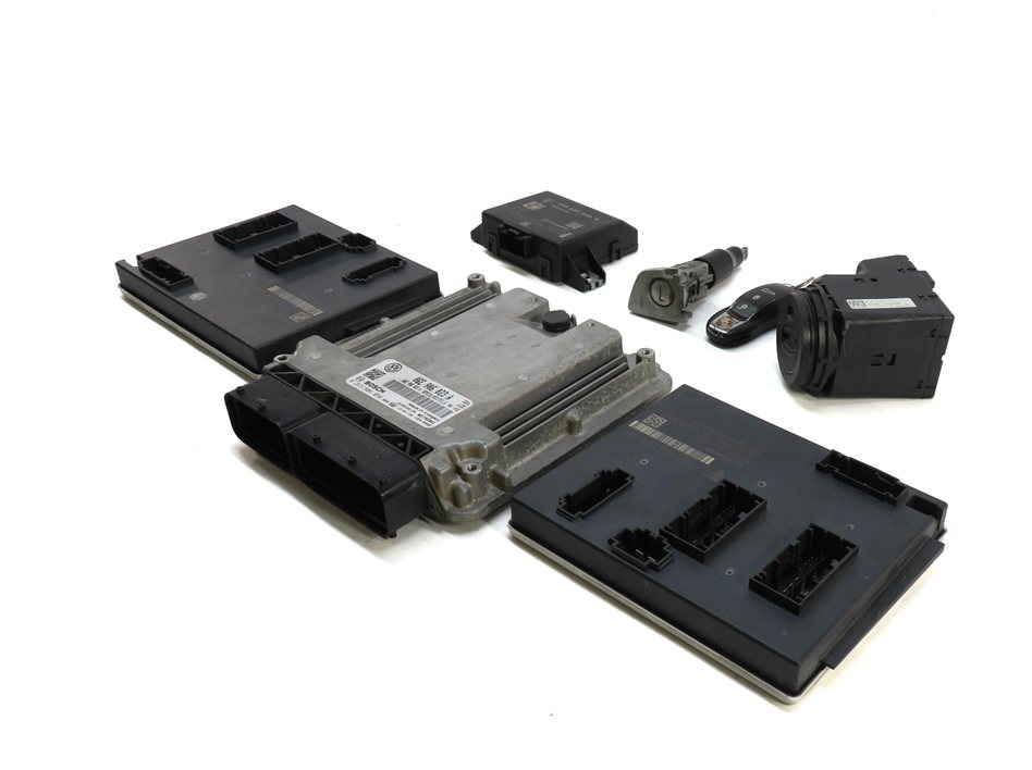 Thumbnail 2: 11-18 PORSCHE CAYENNE HYBRID (958) 3.0L M06 ECM BCM IMMOBILIZER MODULE KEY SET