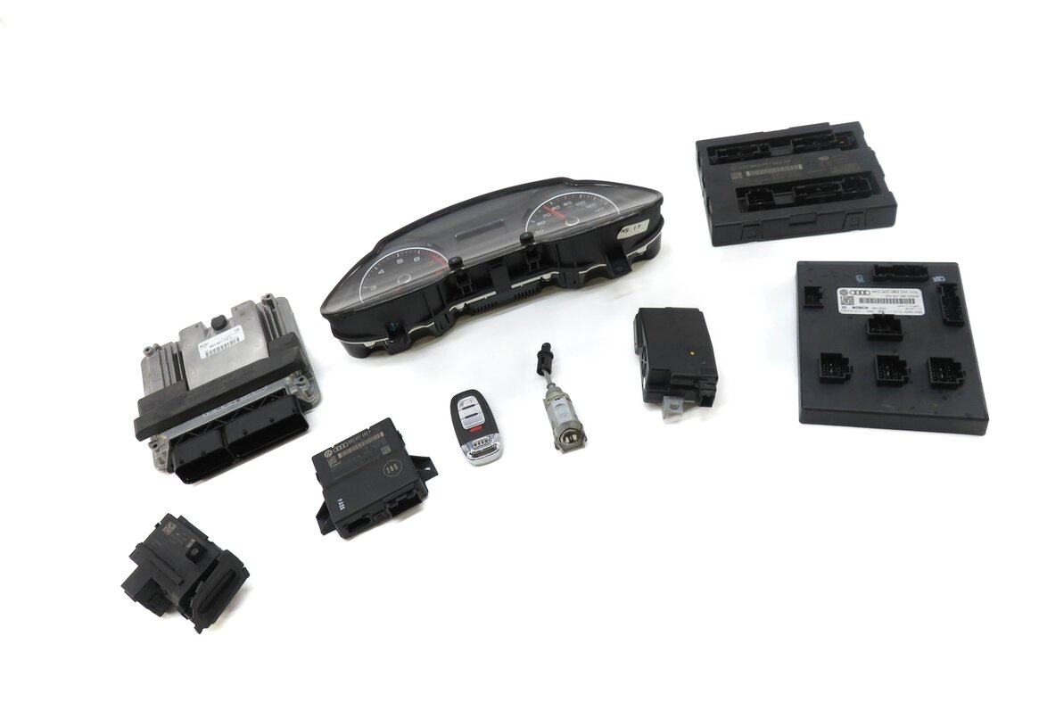 Thumbnail 16: 13-15 AUDI Q5 (B8 8R) 2.0L CPMB TURBO ENGINE ECM BCM IMMOBILIZER MODULE KEY SET