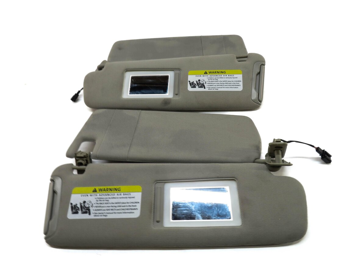 Thumbnail 5: 2007-2015 AUDI Q7 (4L) FRONT LEFT & RIGHT SUN VISOR SUNVISOR SHADE SET (GRAY)