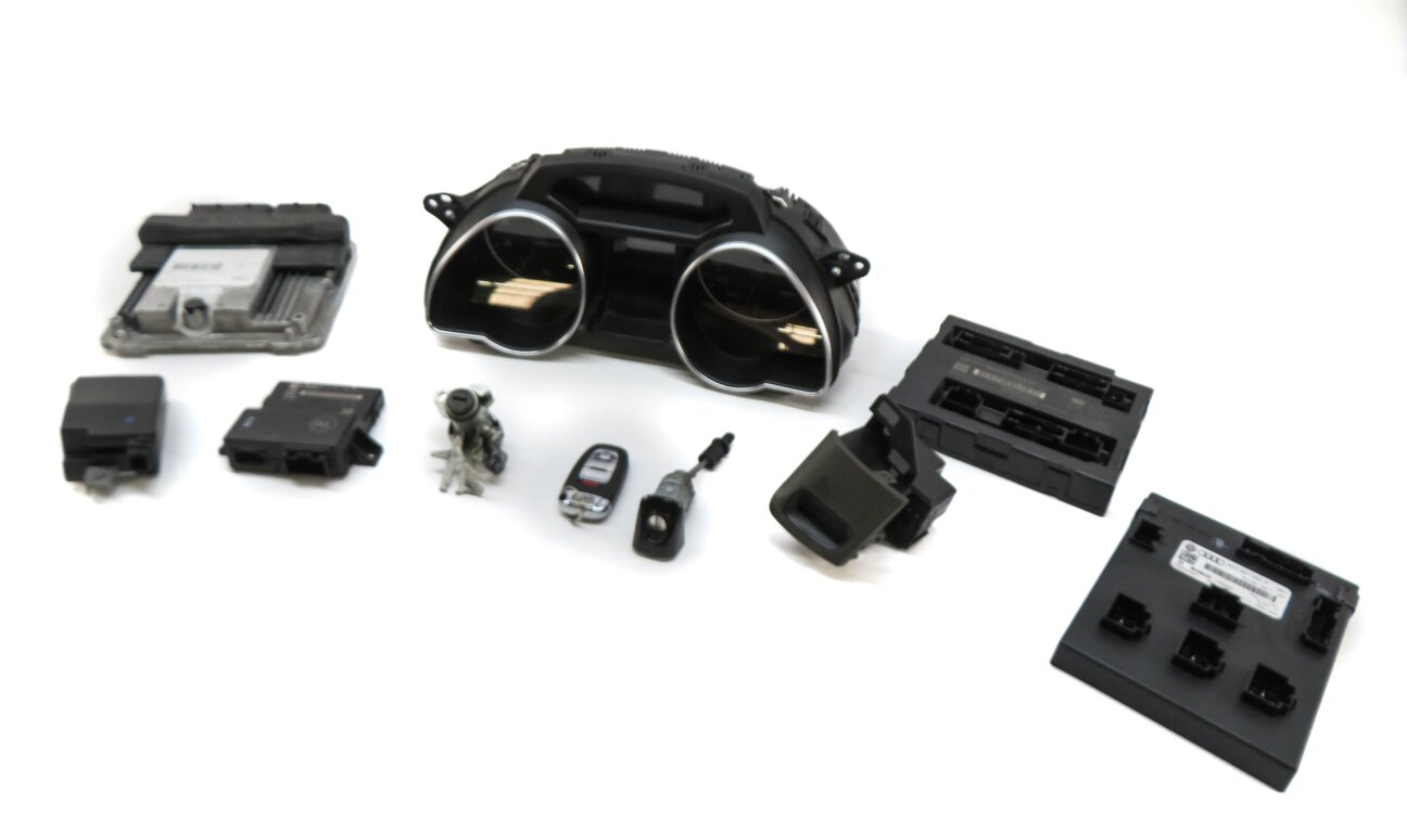 2011 AUDI A5 (B8 8T) 2.0L CAEB TURBO ENGINE ECM BCM IMMOBILIZER MODULE KEY SET