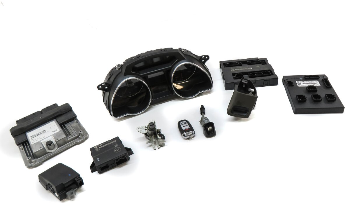 Thumbnail 4: 2011 AUDI A5 (B8 8T) 2.0L CAEB TURBO ENGINE ECM BCM IMMOBILIZER MODULE KEY SET