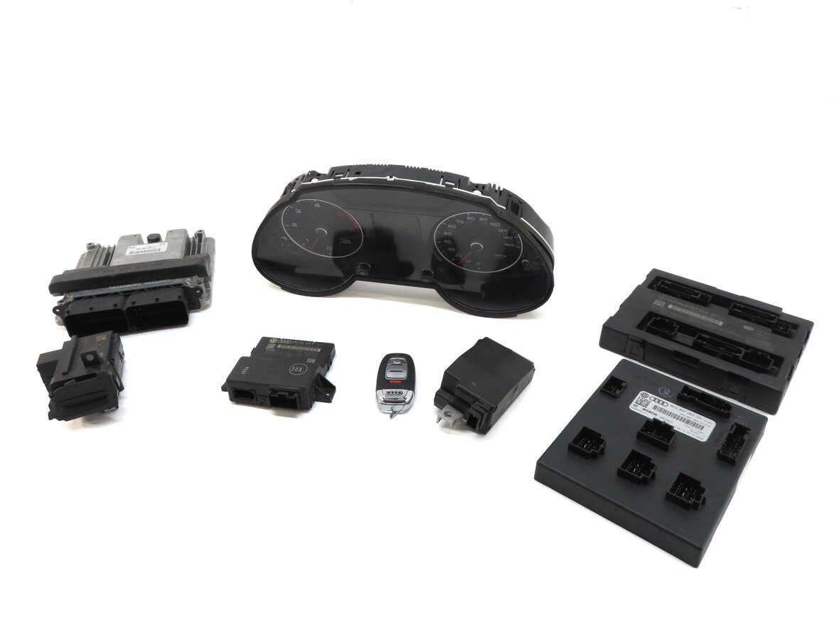 2014 AUDI Q5 (B8 8R) 3.0L CPNB DIESEL ENGINE ECM BCM IMMOBILIZER MODULE KEY SET