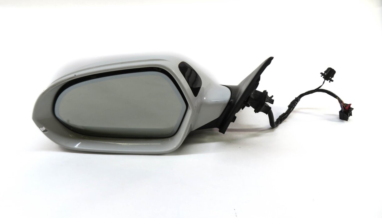 2012-2013 AUDI A6 (C7) LEFT P-FOLD HEAT MEMORY BLIND SPOT DOOR MIRROR (WHITE)