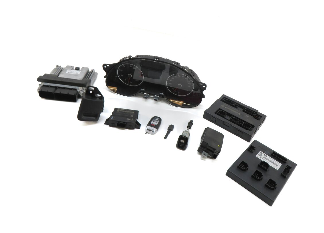 2013 AUDI A4 (B8 8K) 2.0L CAEB TURBO ENGINE ECM BCM IMMOBILIZER MODULE KEY SET