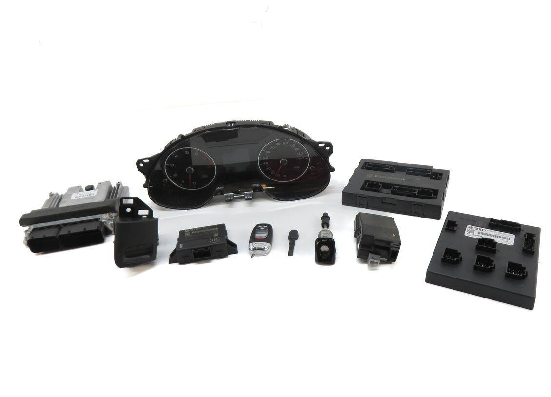 Thumbnail 2: 2013 AUDI A4 (B8 8K) 2.0L CAEB TURBO ENGINE ECM BCM IMMOBILIZER MODULE KEY SET