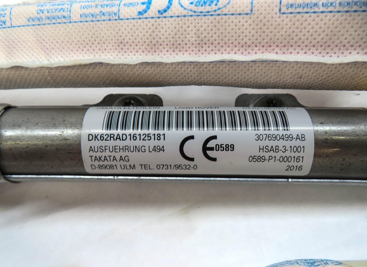 Thumbnail 4: 2014-2020 RANGE ROVER SPORT (L494) RIGHT PASSENGER SIDE CURTAIN AIRBAG AIR BAG
