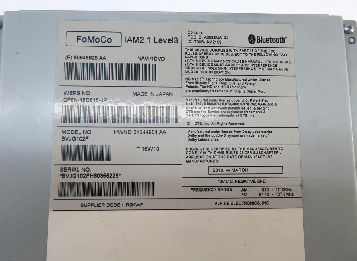 Thumbnail 8: 12-16 LR2 LR4 RANGE ROVER SPORT EVOQUE (L405 L494 L538) CD NAV STEREO RECEIVER