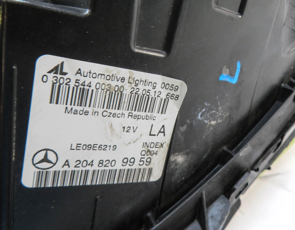 Thumbnail 6: 12-15 MERCEDES C250 C300 C350 (W204) LEFT DRIVER HALOGEN HEADLIGHT LIGHT LAMP