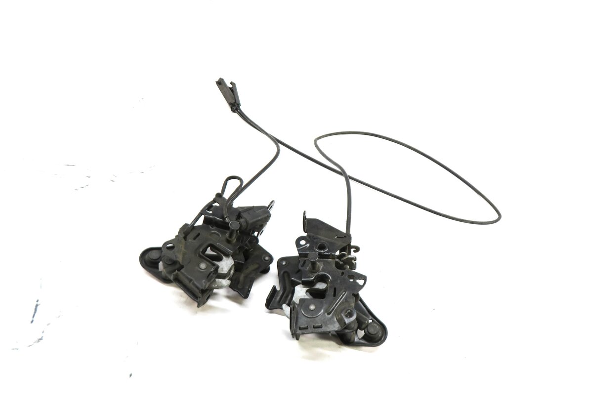Thumbnail 1: 2012 BMW 528i (F10) FRONT LEFT & RIGHT LOWER HOOD LOCK LATCH SET-2 w/ CABLE
