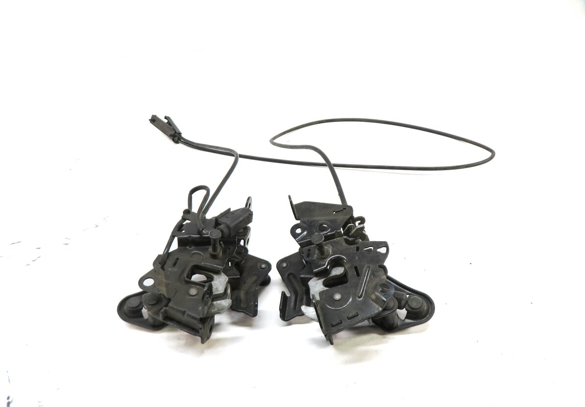 Thumbnail 2: 2012 BMW 528i (F10) FRONT LEFT & RIGHT LOWER HOOD LOCK LATCH SET-2 w/ CABLE