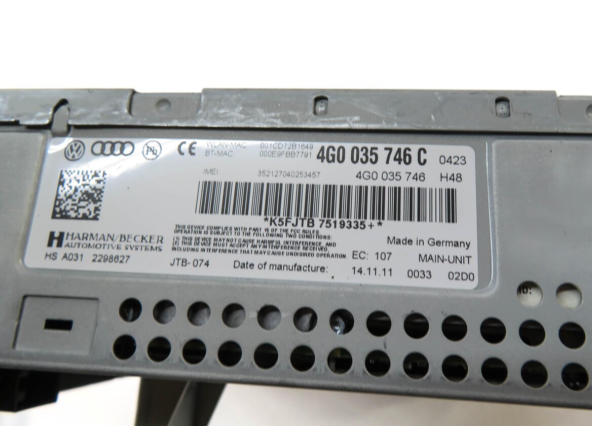 Thumbnail 7: 2012-2013 AUDI A6 (C7) MMI MULTIMEDIA RADIO STEREO CD SD SIM COMPACT DISC PLAYER