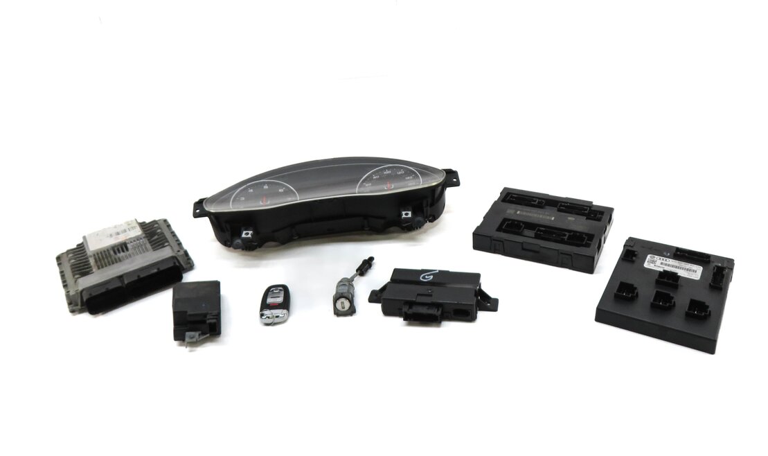 Thumbnail 1: 2012 AUDI A6 (C7) 3.0L CGXB ENGINE ECM BCM IMMOBILIZER MODULE LOCK & KEY SET