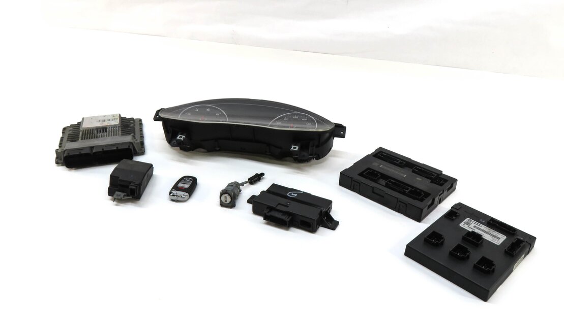 Thumbnail 2: 2012 AUDI A6 (C7) 3.0L CGXB ENGINE ECM BCM IMMOBILIZER MODULE LOCK & KEY SET