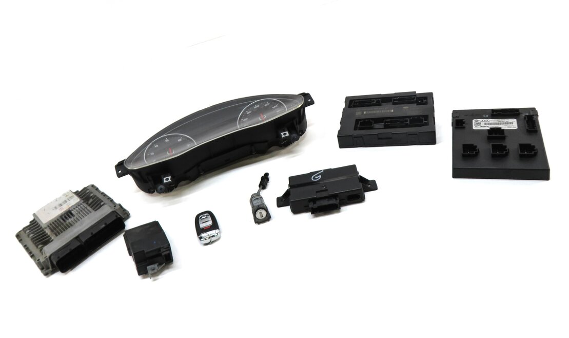 Thumbnail 3: 2012 AUDI A6 (C7) 3.0L CGXB ENGINE ECM BCM IMMOBILIZER MODULE LOCK & KEY SET
