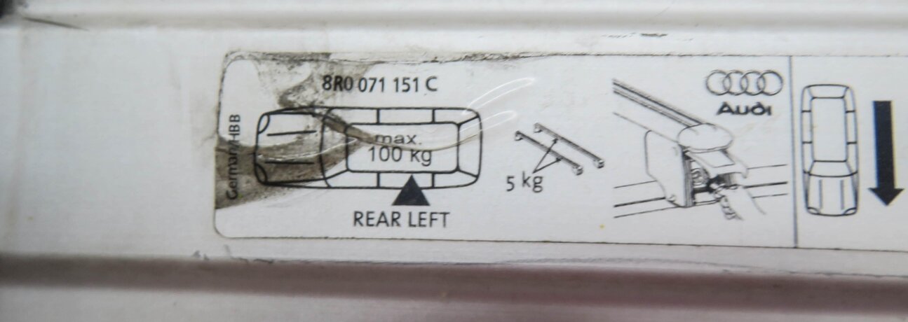Thumbnail 6: 2009 AUDI Q5 (B8 8R) ROOF RACK LUGGAGE CARGO RACK SET-2 w/ KEY