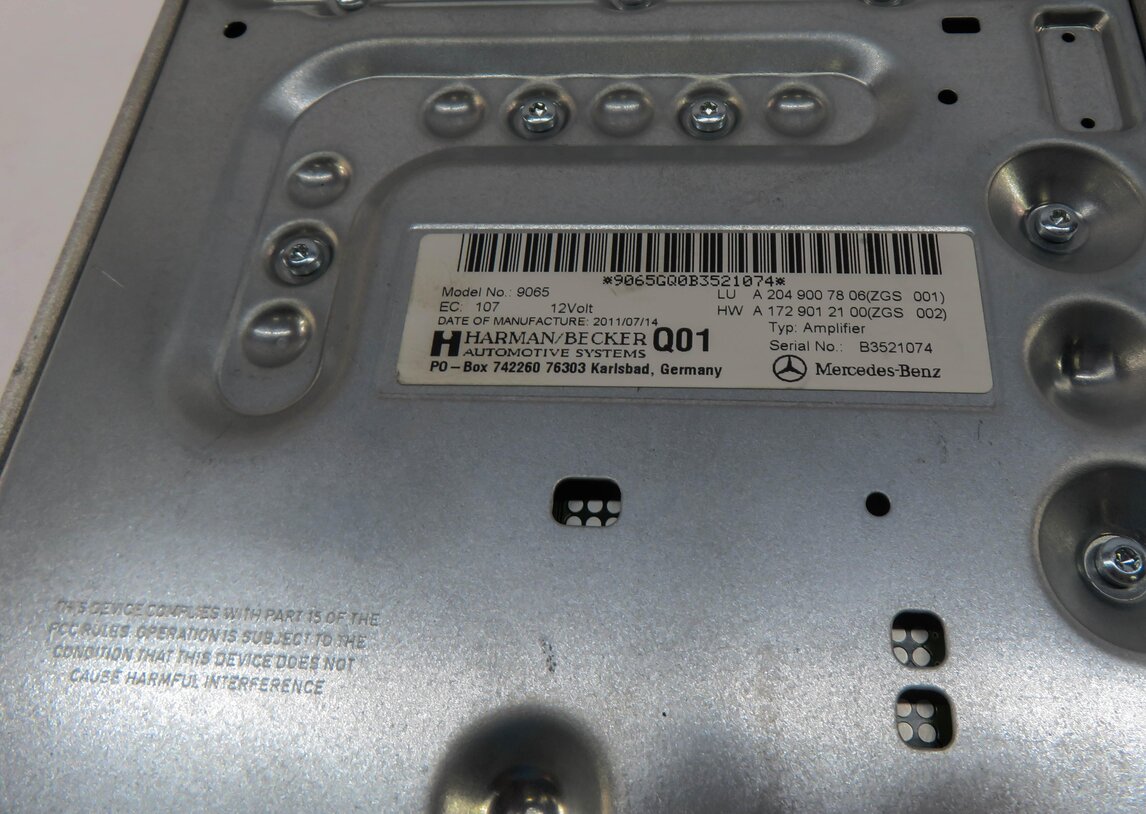 Thumbnail 4: 2012 MERCEDES C250 C300 C350 C63 AMG (W204) HARMAN BECKER AUDIO AMP AMPLIFIER