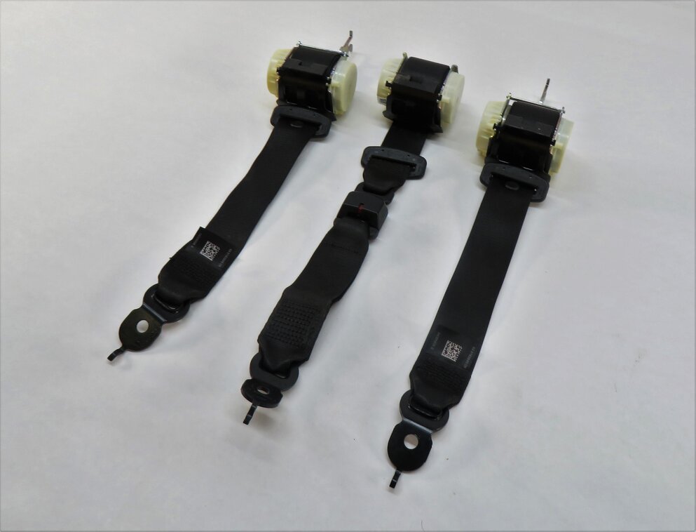 Thumbnail 1: 2016 BMW 535i (F10) REAR SEAT LEFT CENTER RIGHT SEATBELT RETRACTOR SET-3 (BLACK)